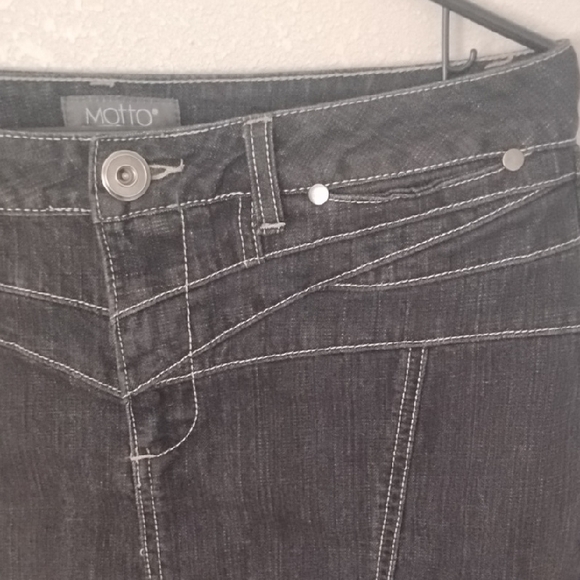 Noir Black Denim Skirt - Picture 4 of 12